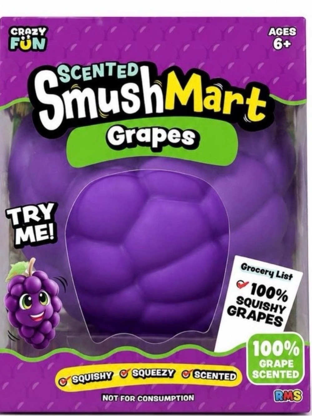New Scented SmushMart Grapes Squishy Toy - Purple